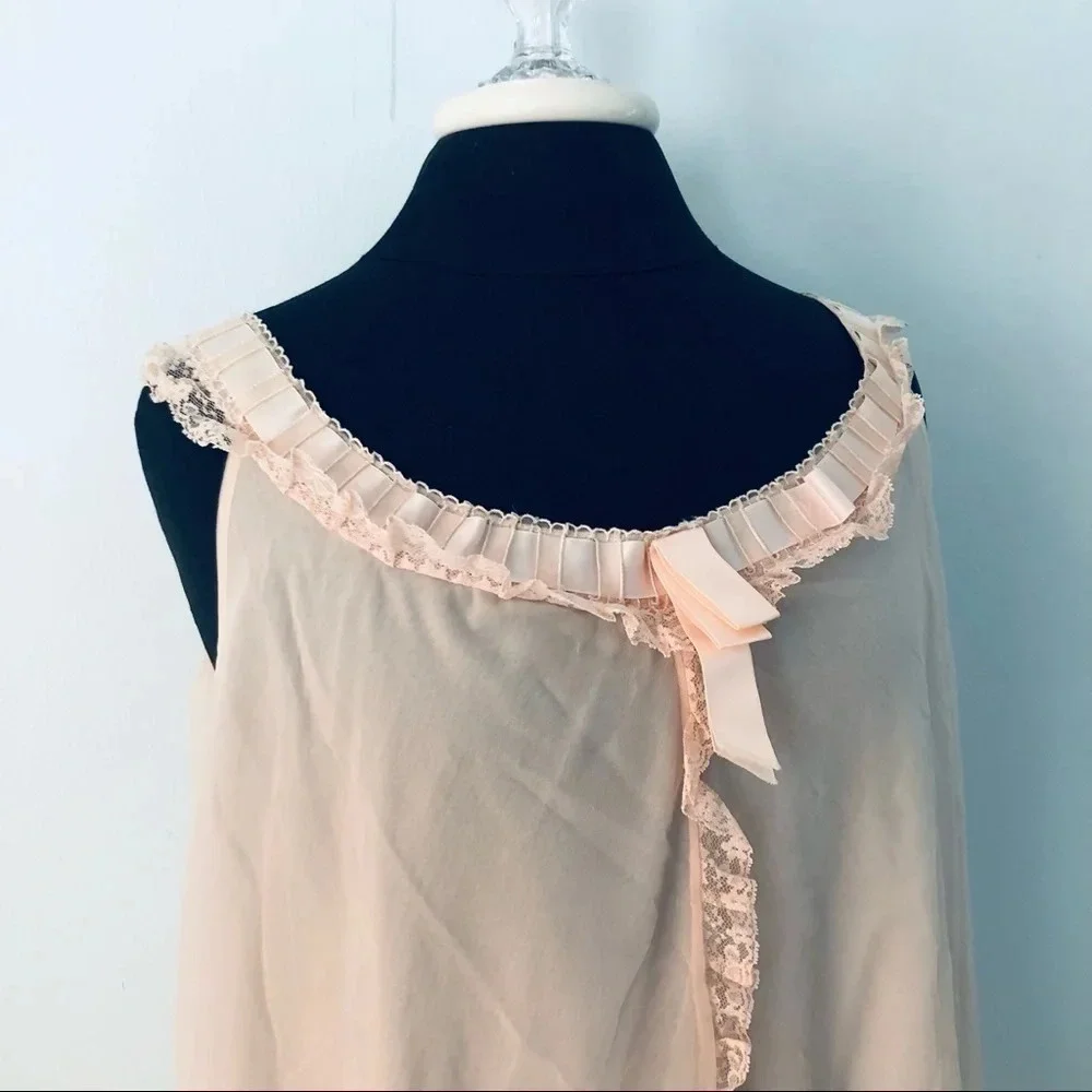 Vintage Odette Barsa Pint Nightie Satin Ribbon L